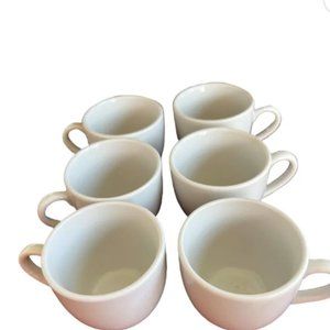 6 Inter American WHITE PORCELAIN Restaurant Ware Expresso Coffee Small Mugs